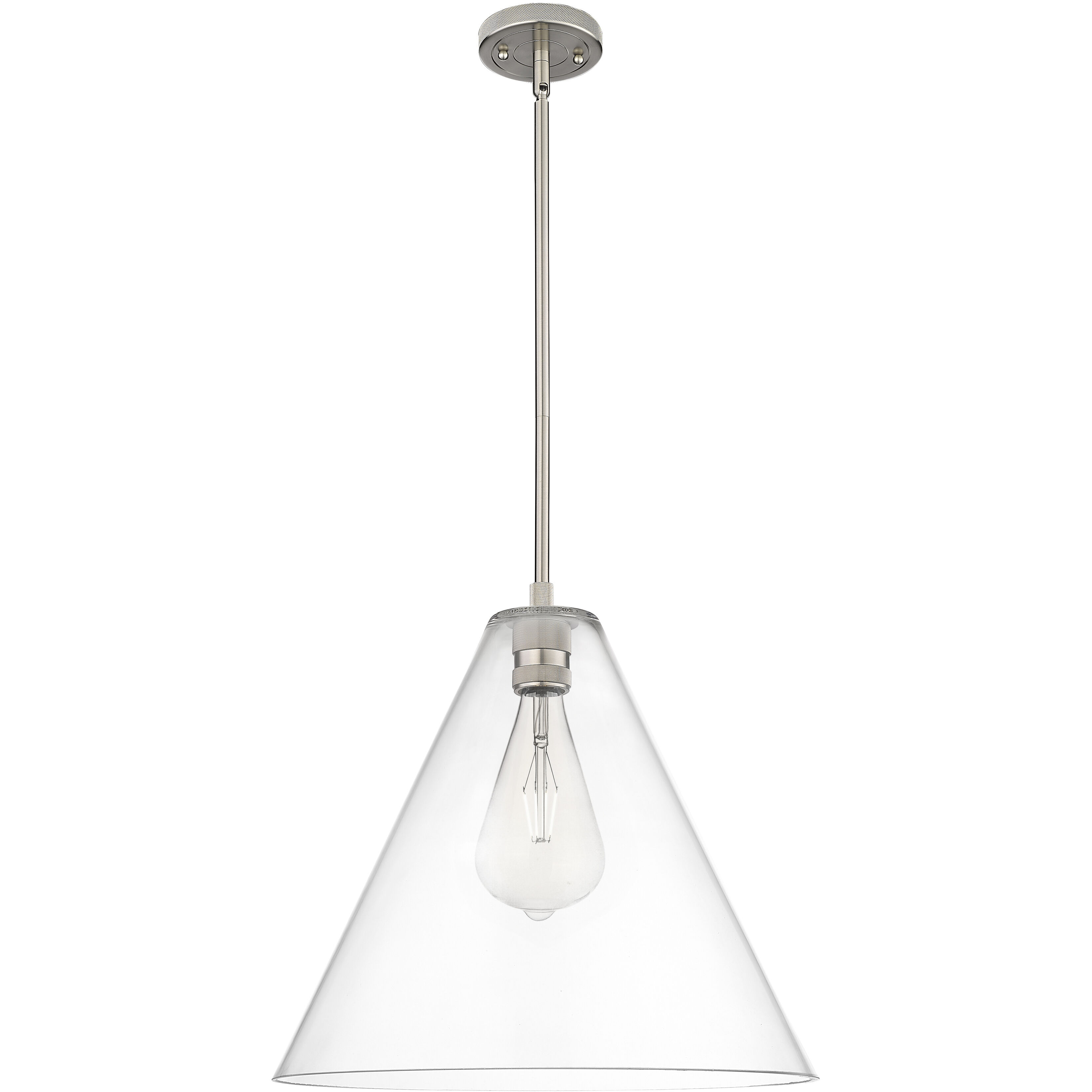 Crown Point 1 Light 16 inch Satin Nickel Pendant Ceiling Light in Clear Glass