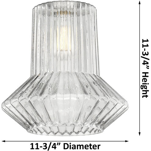 Ballston Springwater LED 12 inch Black Antique Brass Semi-Flush Mount Ceiling Light, Ballston