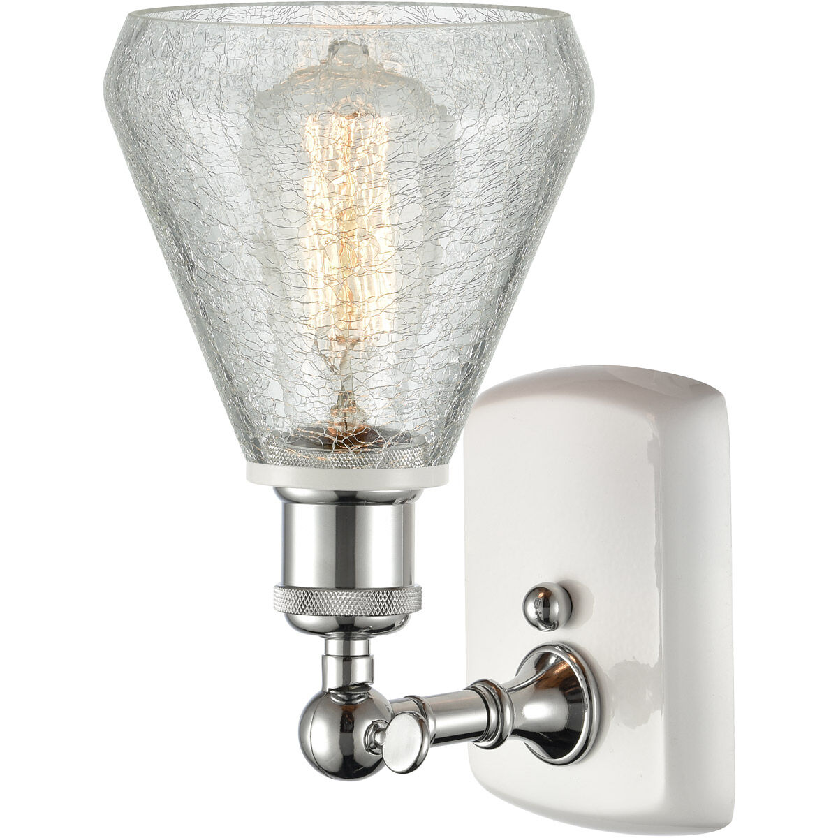Ballston Conesus 1 Light 6 inch White and Polished Chrome Sconce Wall Light, Ballston