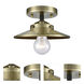 Nouveau Railroad 1 Light 8 inch Black Antique Brass Semi-Flush Mount Ceiling Light, Nouveau