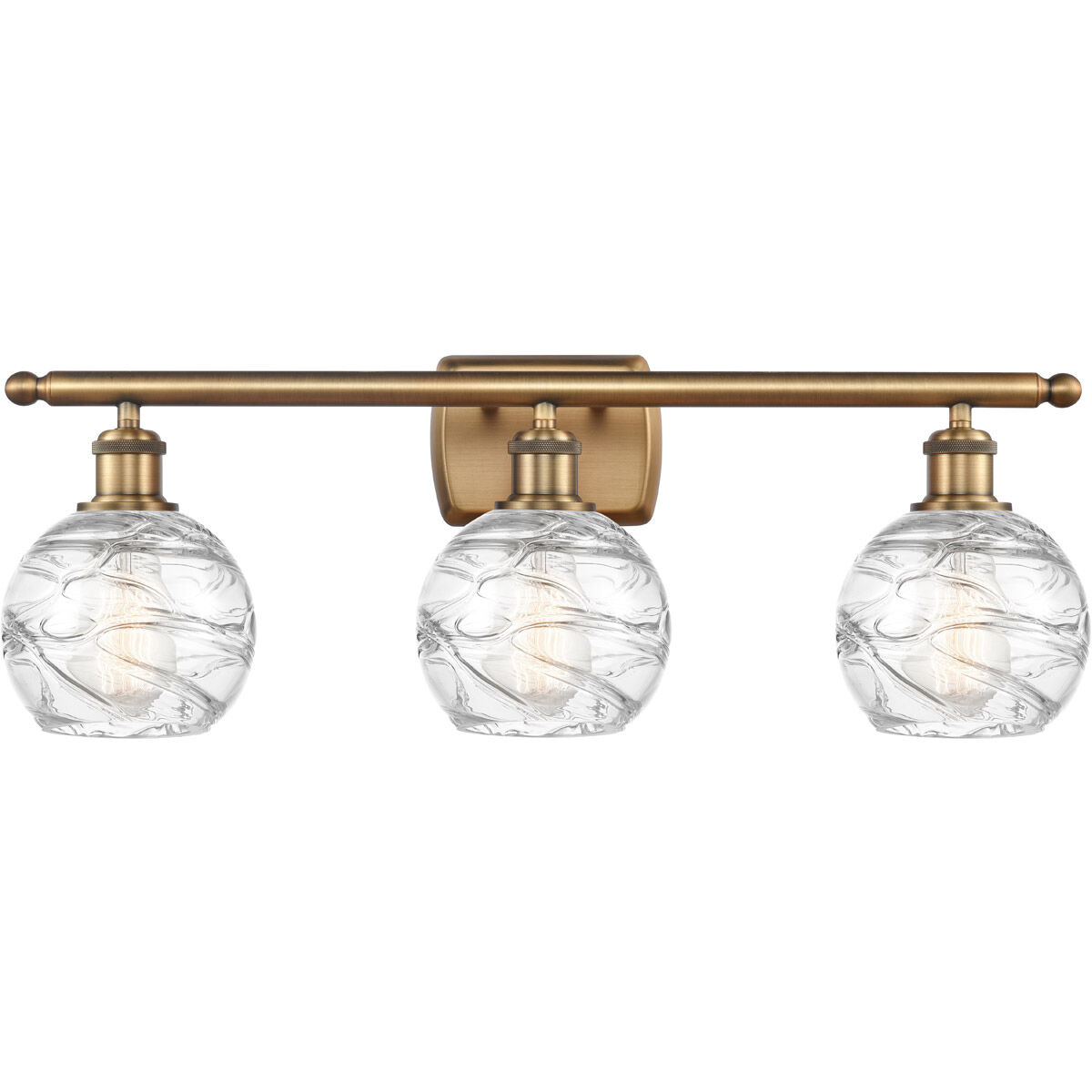 Ballston Small Deco Swirl LED 26 inch Brushed Brass Bath Vanity Light Wall Light, Ballston