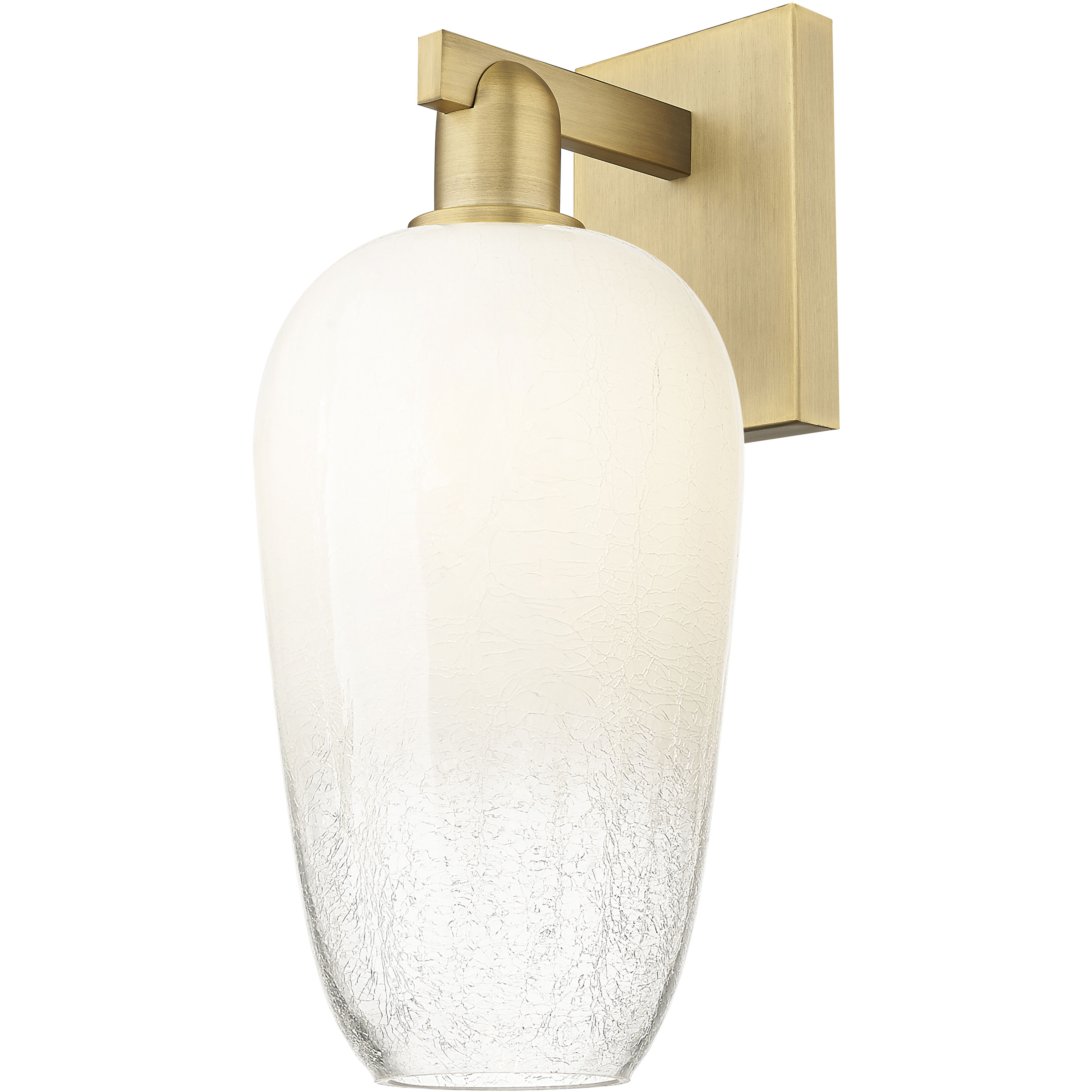 Brookhaven Flute Sconce Wall Light in Brushed Brass, Opal Glass
