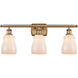 Ballston Ellery LED 26 inch Brushed Brass Bath Vanity Light Wall Light in White Glass, Ballston