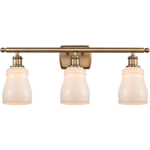 Ballston Ellery LED 26 inch Brushed Brass Bath Vanity Light Wall Light in White Glass, Ballston