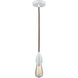 Fairchild Bare Bulb 1 Light 2 inch White Mini Pendant Ceiling Light in Brown, Fairchild