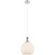 Astor 1 Light 10 inch Satin Nickel Mini Pendant Ceiling Light in Matte White Glass