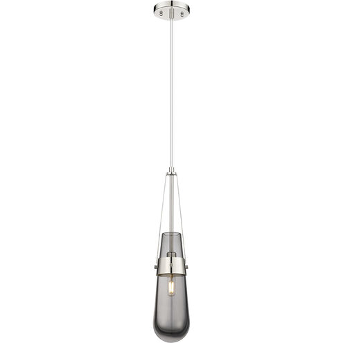 Downtown Urban Milan 1 Light 4.38 inch Polished Nickel Pendant Ceiling Light in Plated Smoke