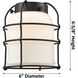 Franklin Restoration Small Bell Cage 1 Light 6 inch Matte Black Sconce Wall Light in Silver Plated Mercury Glass, Franklin Restoration