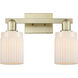 Arcadia Hadley 2 Light 15.5 inch Antique Brass Bath Vanity Light Wall Light in Matte White