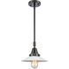 Franklin Restoration Halophane 1 Light 9 inch Matte Black Mini Pendant Ceiling Light in Matte White Halophane Glass