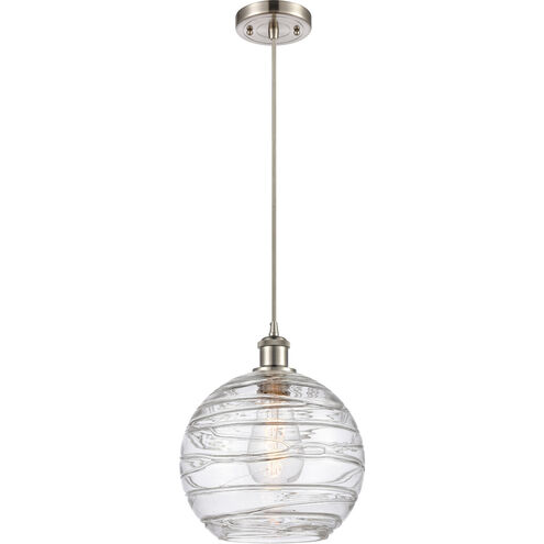 Ballston Large Deco Swirl 1 Light 10 inch Brushed Satin Nickel Mini Pendant Ceiling Light, Ballston