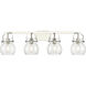 Pilaster II Sphere 4 Light 36.5 inch Polished Nickel Bath Vanity Light Wall Light in Clear Glass