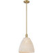 Natural Ballston Dome 1 Light 11.75 inch Brushed Brass Mini Pendant Ceiling Light