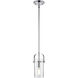 Pilaster II Cylinder 1 Light 5 inch Polished Chrome Pendant Ceiling Light in Seedy Glass