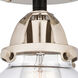 Nouveau 2 Olean 1 Light 7 inch Black Polished Nickel Semi-Flush Mount Ceiling Light in Clear Glass