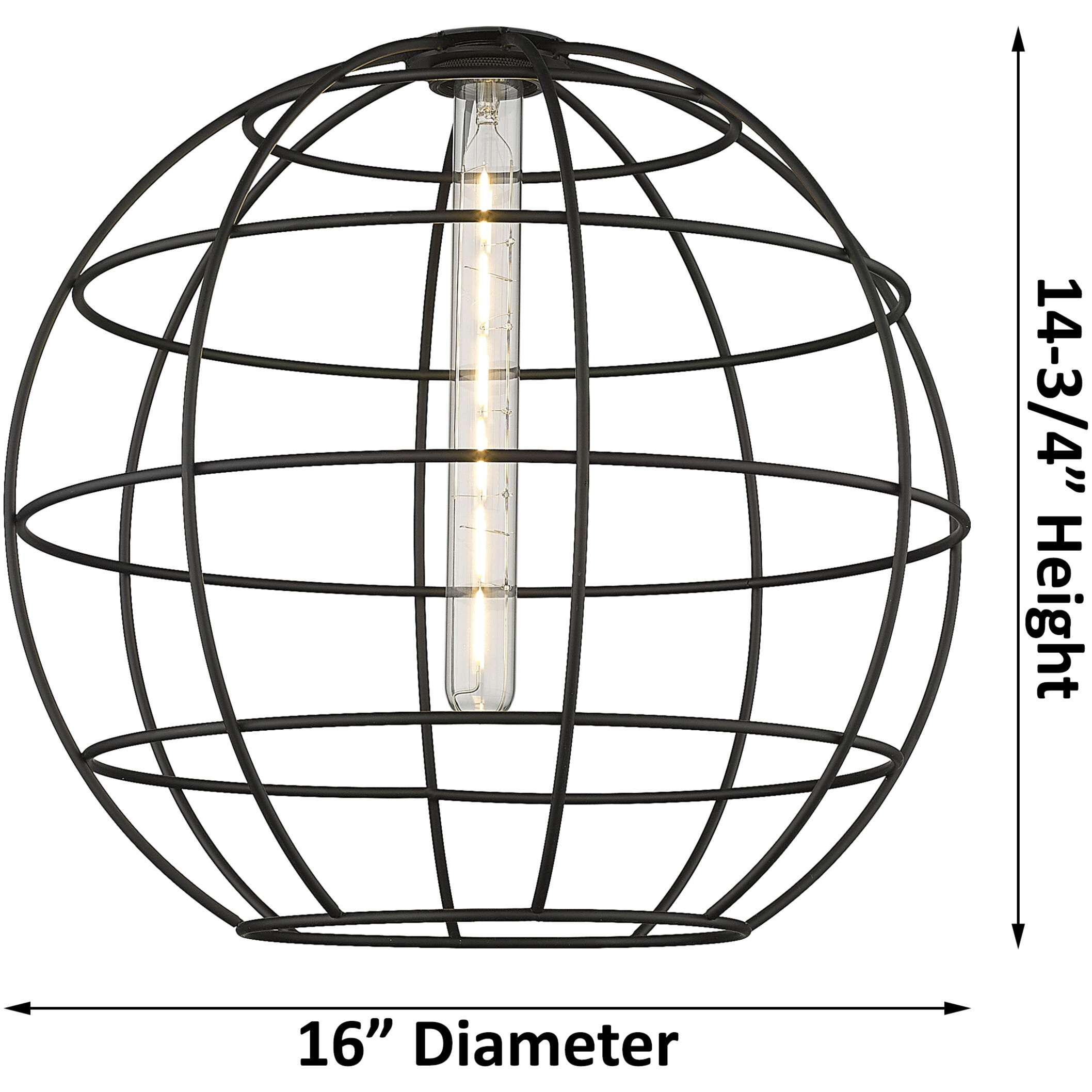 Lake Placid 1 Light 16 inch Matte Black Pendant Ceiling Light