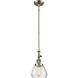 Franklin Restoration Fulton LED 7 inch Antique Brass Mini Pendant Ceiling Light in Clear, Franklin Restoration
