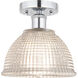 Edison Arietta 1 Light 8 inch Polished Chrome Semi-Flush Mount Ceiling Light