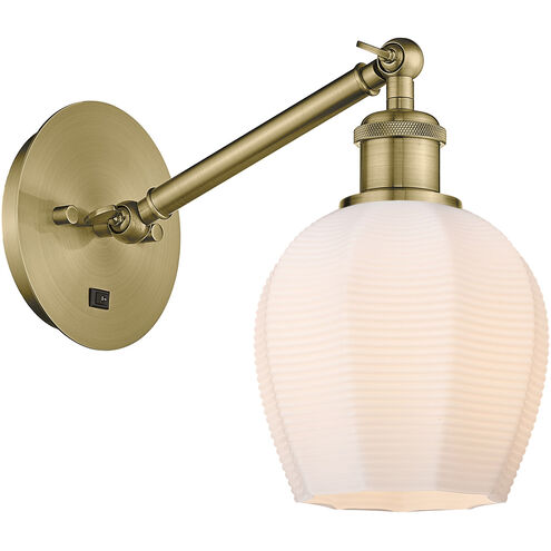 Ballston Norfolk LED 5.75 inch Antique Brass Sconce Wall Light in Matte White Glass