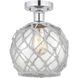 Edison Farmhouse Rope 1 Light 8.00 inch Semi-Flush Mount