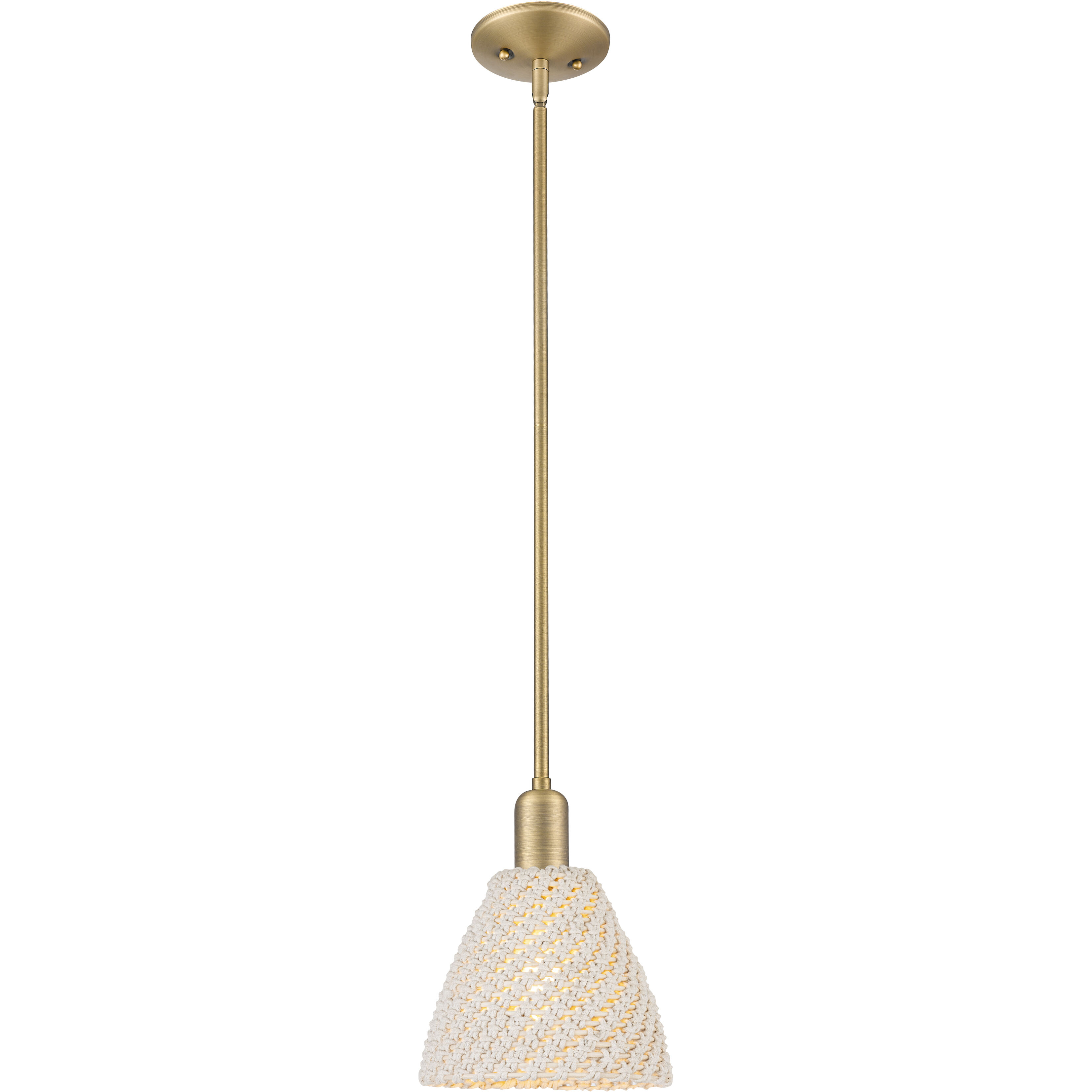 Natural Ballston Dome 1 Light 7.5 inch Brushed Brass Mini Pendant Ceiling Light