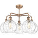 Athens Water Glass 5 Light 26 inch Antique Copper Chandelier Ceiling Light