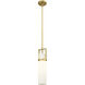 Utopia 1 Light 4.25 inch Brushed Brass Pendant Ceiling Light in Matte White Glass
