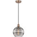 Edison Rochester 1 Light 10 inch Antique Copper Cord Hung Mini Pendant Ceiling Light