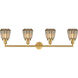 Franklin Restoration Chatham 4 Light 42 inch Satin Gold Bath Vanity Light Wall Light in Mercury Glass, Franklin Restoration