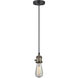 Franklin Restoration Bare Bulb 1 Light 2 inch Black Antique Brass Mini Pendant Ceiling Light in Incandescent