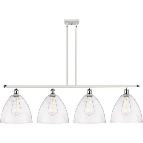 Ballston Ballston Dome LED 50.25 inch White and Polished Chrome Island Light Ceiling Light in Seedy Glass