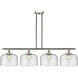 Ballston X-Large Bell 4 Light 48 inch Brushed Satin Nickel Island Light Ceiling Light in Seedy Glass, Ballston