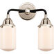 Nouveau 2 Dover LED 13 inch Black Polished Nickel Bath Vanity Light Wall Light in Matte White Glass