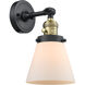 Franklin Restoration Small Cone LED 6 inch Black Antique Brass Sconce Wall Light, Franklin Restoration