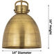 Newton Bell 1 Light 14 inch Polished Nickel Pendant Ceiling Light