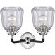 Nouveau Chatham LED 14 inch Black Polished Nickel Bath Vanity Light Wall Light in Clear Glass, Nouveau