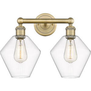 Cindyrella 2 Light 17 inch Brushed Brass and Clear Bath Vanity Light Wall Light