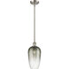 Ballston Brookhaven Flute 1 Light 7 inch Brushed Satin Nickel Mini Pendant Ceiling Light in Slate Glass