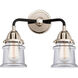 Nouveau 2 Small Canton LED 13.25 inch Black Polished Nickel Bath Vanity Light Wall Light in Clear Glass