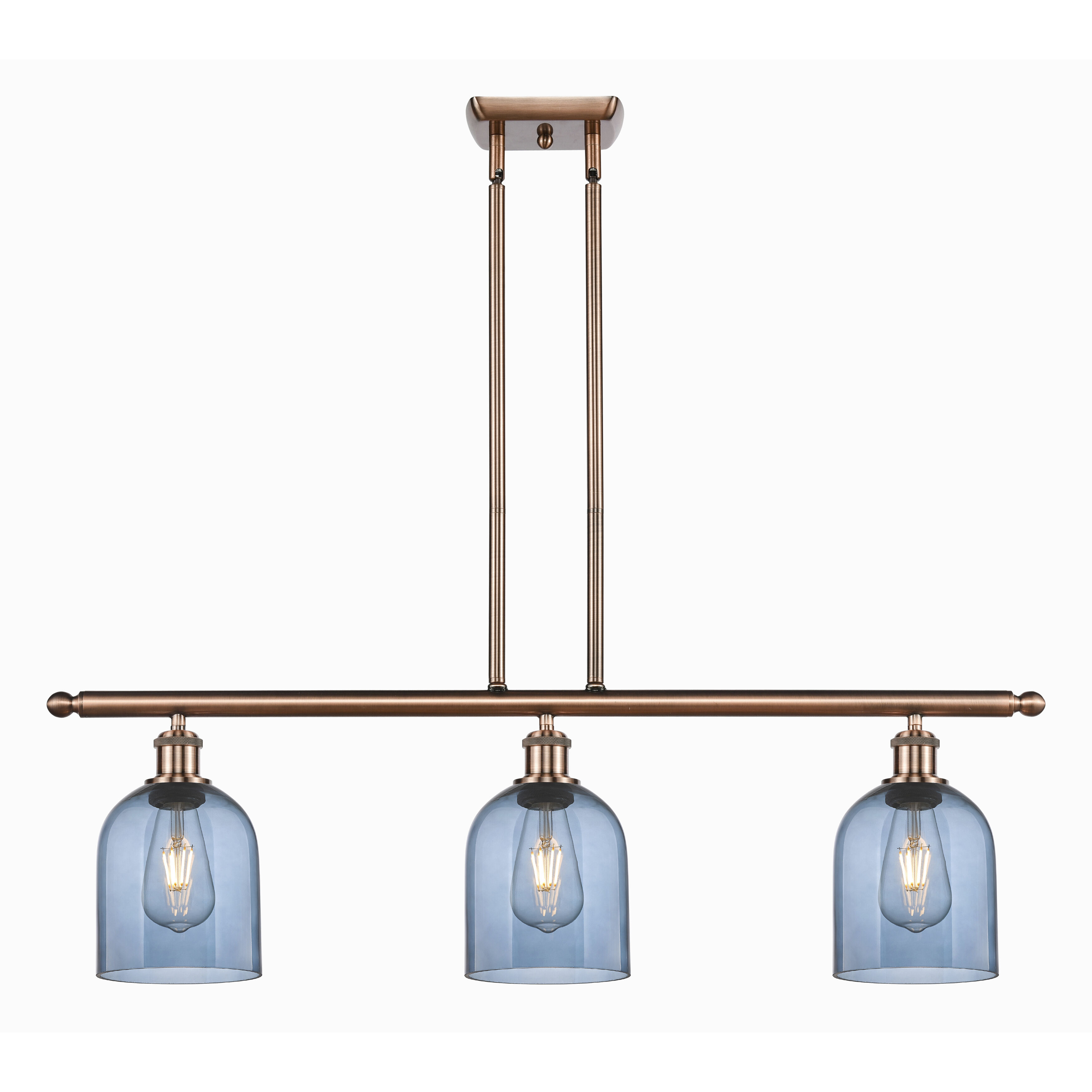 Ballston Bella 3 Light 36 inch Antique Copper Stem Hung Island Light Ceiling Light