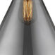 Franklin Restoration X-Large Cone 1 Light 12 inch Black Antique Brass Mini Pendant Ceiling Light in Light Smoke Glass