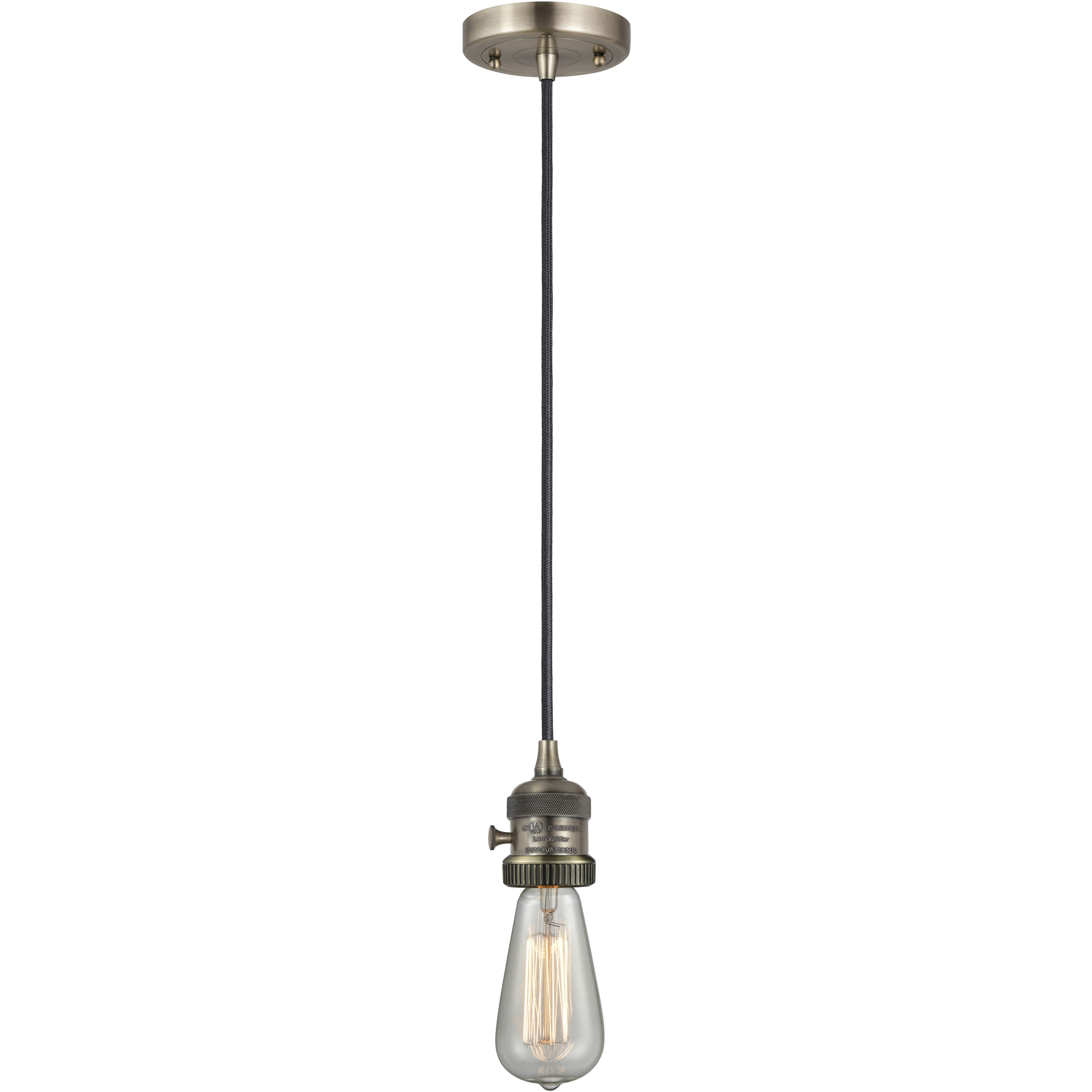 Franklin Restoration Bell LED 5 inch Antique Brass Mini Pendant Ceiling Light in Clear