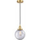 Edison Beacon LED 8 inch Satin Gold Mini Pendant Ceiling Light