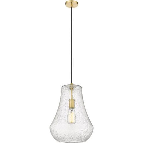 Fairfield 1 Light 12 inch Satin Gold Mini Pendant Ceiling Light in Seedy Glass