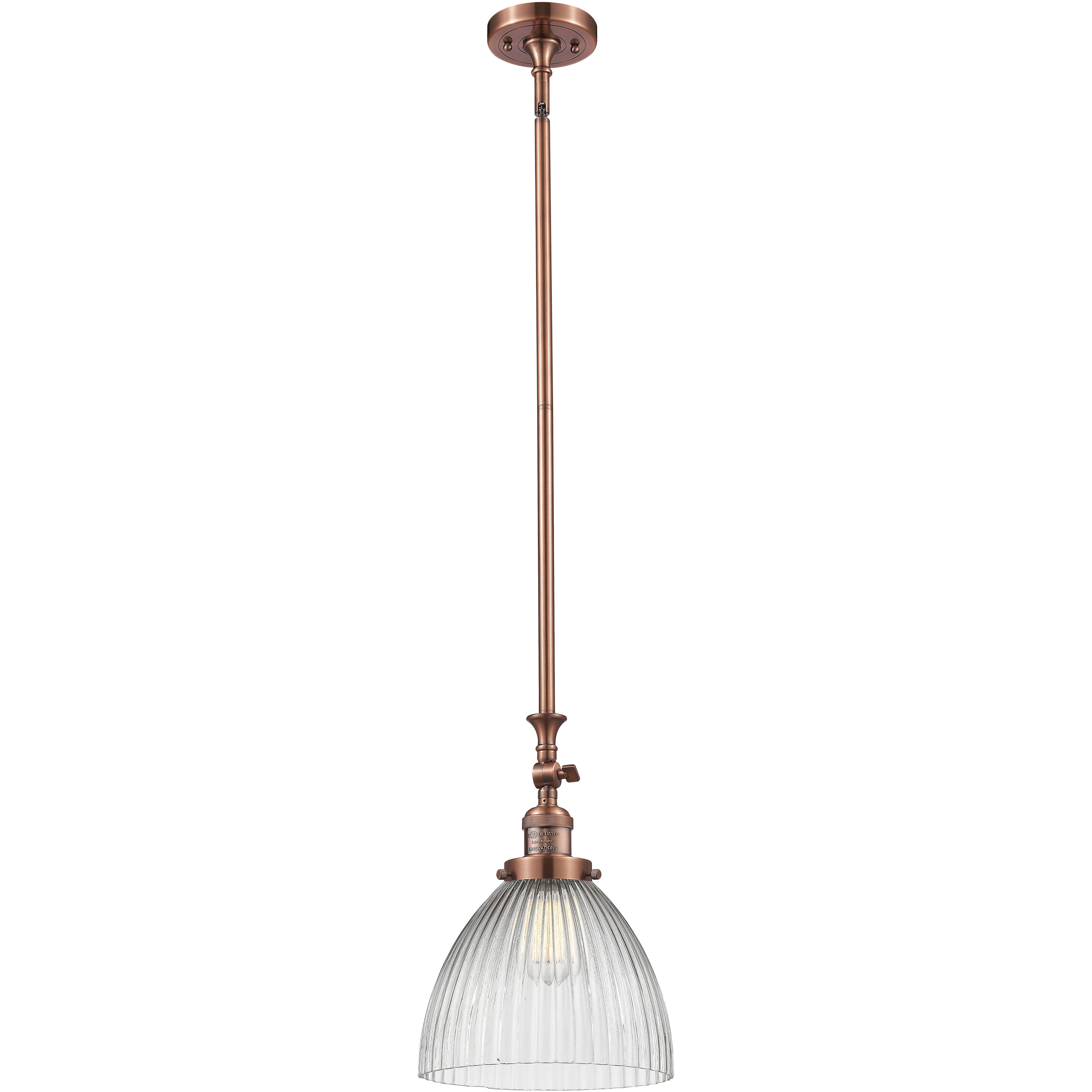 Franklin Restoration Seneca Falls 1 Light 9.5 inch Antique Copper Mini Pendant Ceiling Light in Incandescent, Franklin Restoration