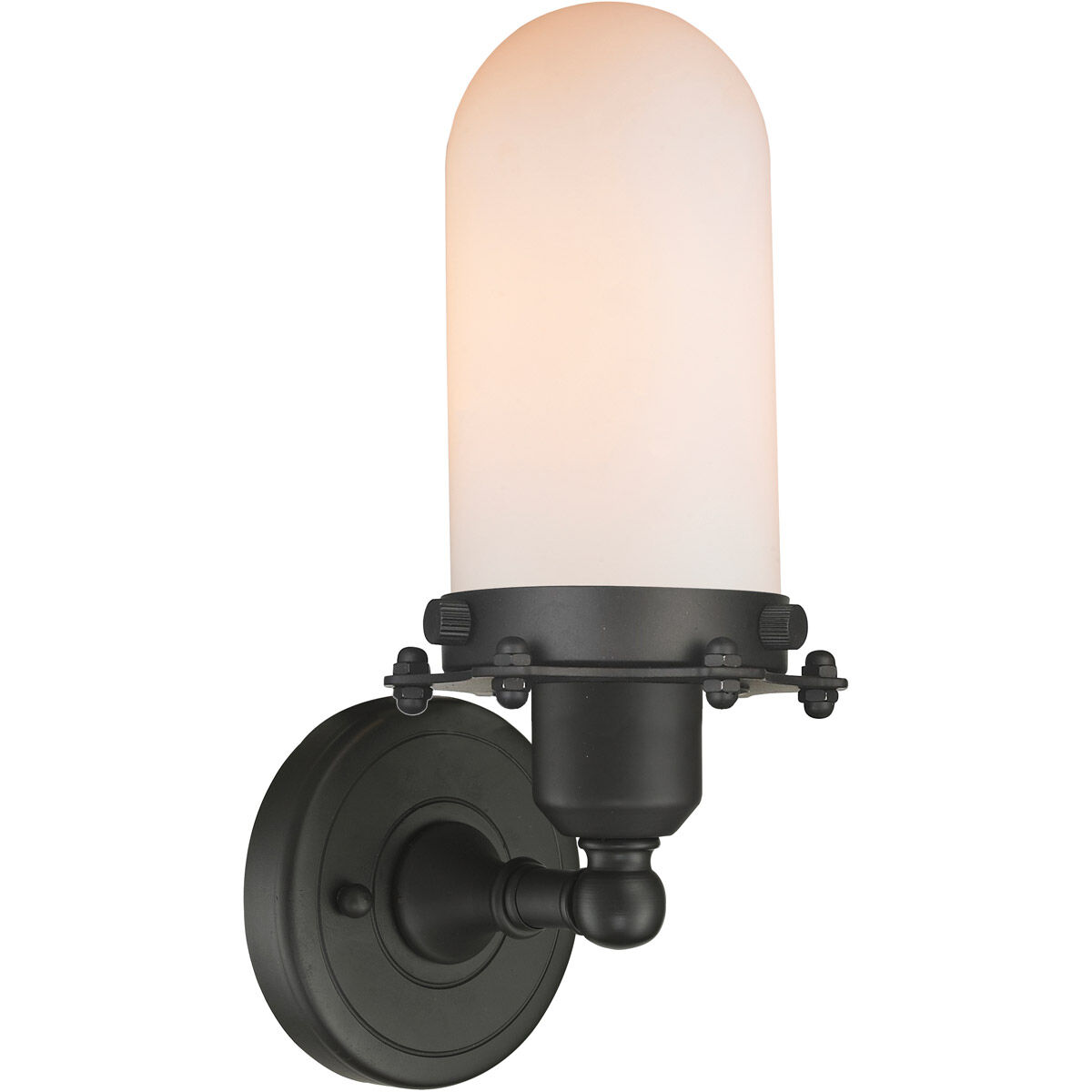 Austere Centri 1 Light 5 inch Oil Rubbed Bronze Sconce Wall Light in Incandescent, Matte White Glass, Austere