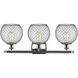 Ballston Farmhouse Chicken Wire 3 Light 26 inch Polished Chrome Bath Vanity Light Wall Light, Ballston