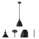 Ballston Dome 1 Light 8 inch Matte Black Pendant Ceiling Light