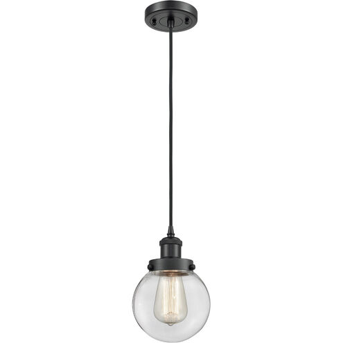 Ballston Beacon 1 Light 6 inch Matte Black Mini Pendant Ceiling Light in Clear Glass, Ballston