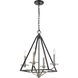 Raleigh LED 18 inch Black Satin Nickel Mini Chandelier Ceiling Light